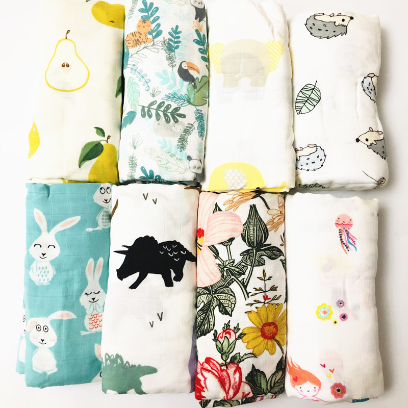Baby Sleep Sack - 70% 竹 + 綿30% ベビー毛布120*120センチメートルソフト新生児毛布バスガーゼ幼児おくるみラップsleepsackベビーカーカバー