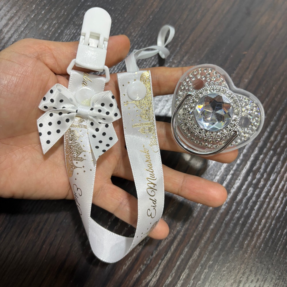 Baby Products Set - 輝く金色のベビーコンフォートおしゃぶり＆おしゃぶりホルダー新生児ベビーケア用品 - ユニークな輝くデザインで心地よい贈り物