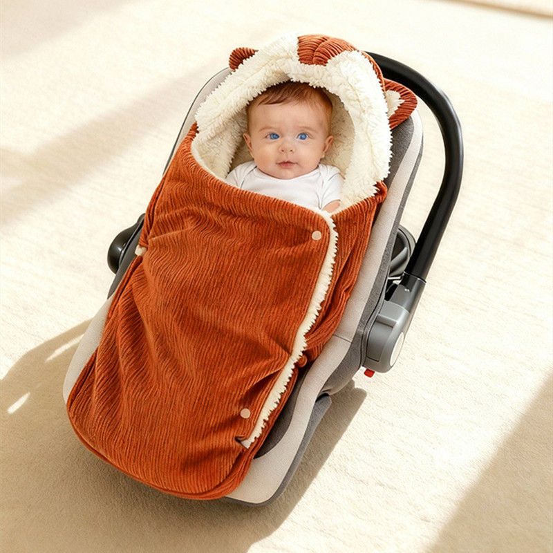 秋冬用厚手暖かいベビーフード付き寝袋ラムウール新生児用おくる - Baby Sleep Sack のレビューと価格