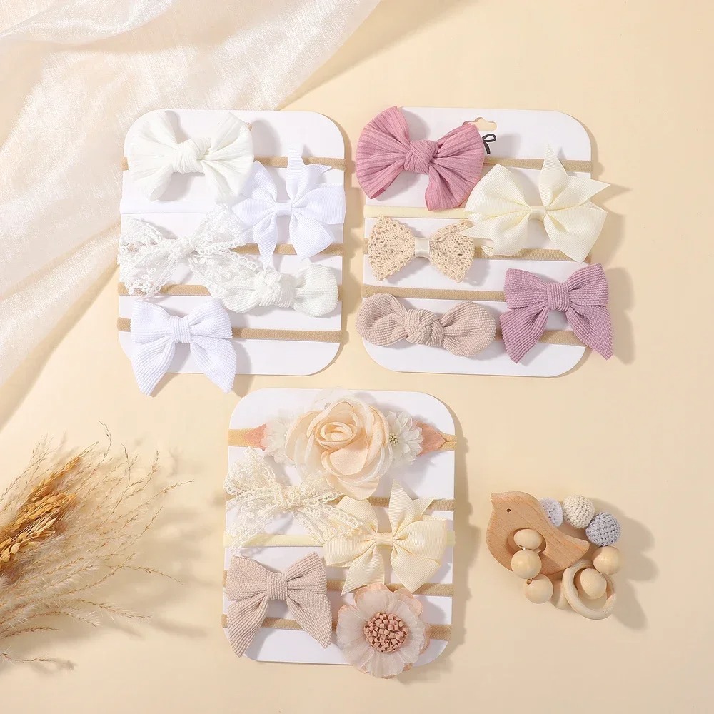 5 個ベビーフラワーレースリボンヘッドバンド弾性ナイロン新生 - Baby Products Set のレビューと価格