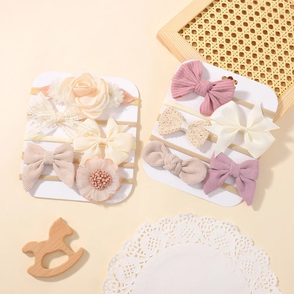 5 個ベビーフラワーレースリボンヘッドバンド弾性ナイロン新生 - Baby Products Set のレビューと価格