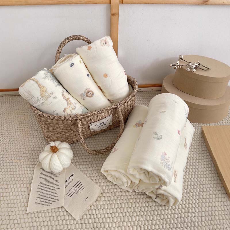 4層竹綿モスリンブランケットベビーおくるみ新生児バスタオルガ - Baby Sleep Sack のレビューと価格