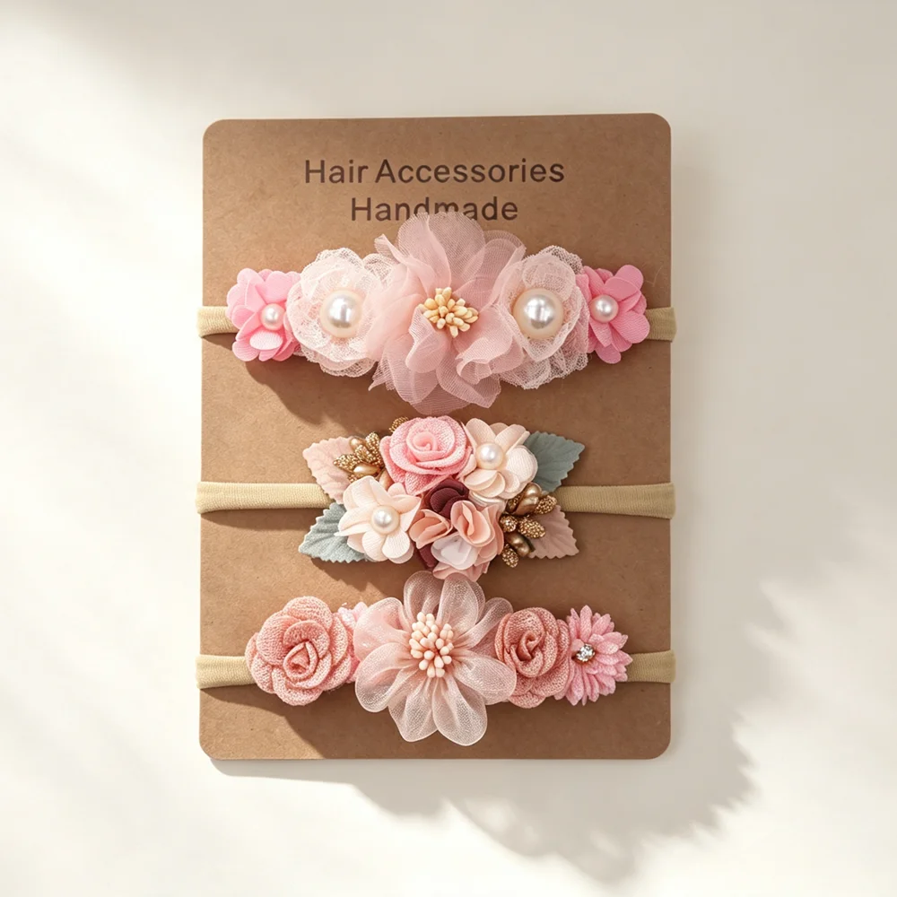 3個セット ベビーガール用伸縮性ヘアバンドセット 新生児用フ - Baby Products Set のレビューと価格