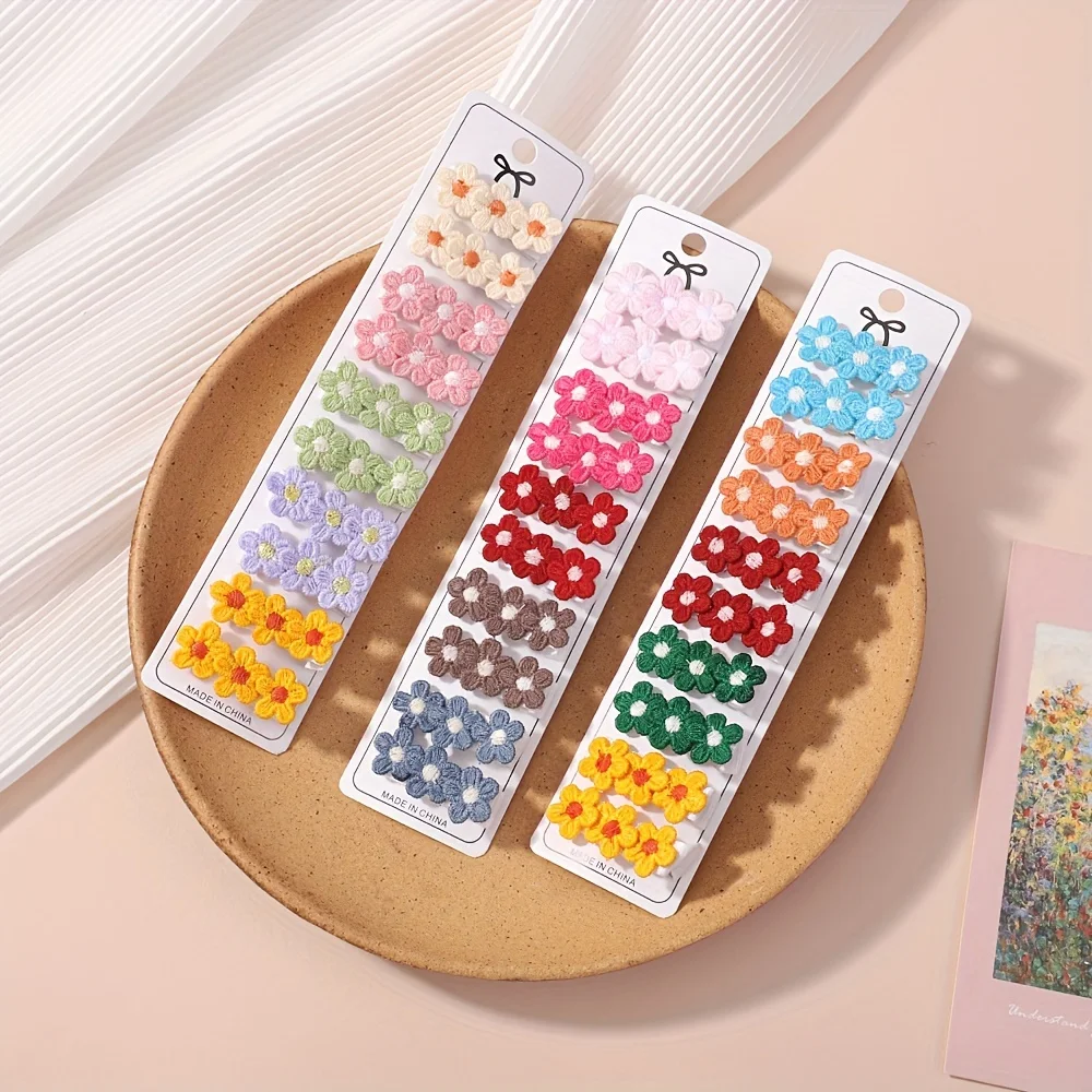 10個セット ベビーミニフラワーヘアクリップ 可愛いヘアピン - Baby Products Set のレビューと価格