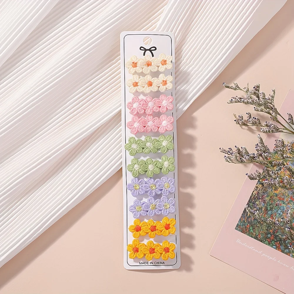 10個セット ベビーミニフラワーヘアクリップ 可愛いヘアピン - Baby Products Set のレビューと価格