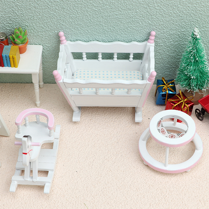 3個セット 1/12スケール ミニ木製子供用ゆりかご 小型木 - Baby Products Set のレビューと価格