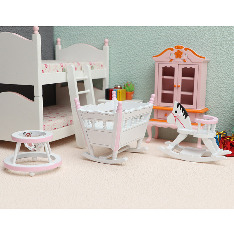 3個セット 1/12スケール ミニ木製子供用ゆりかご 小型木 - Baby Products Set のレビューと価格